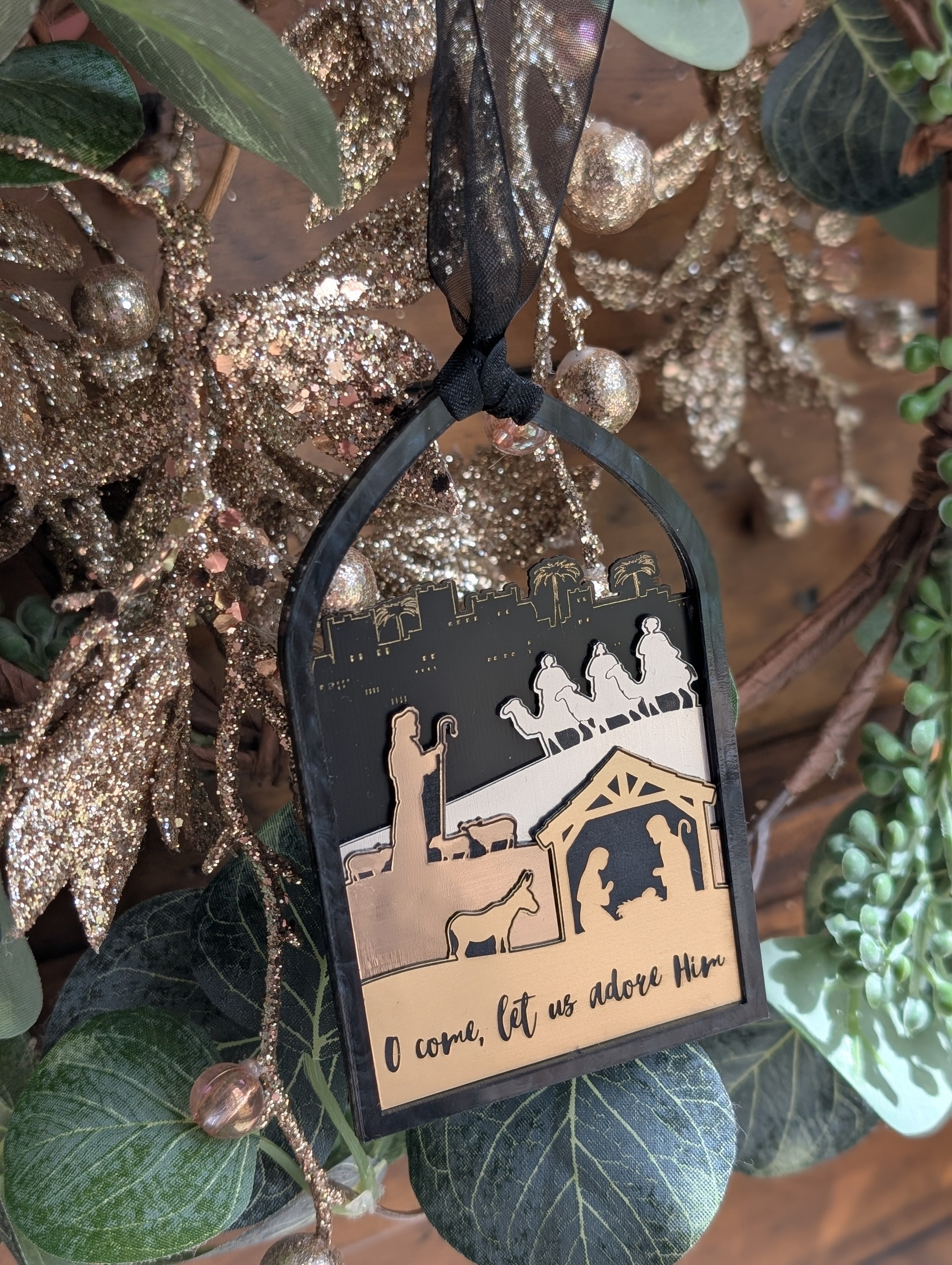 ORNAMENT "O, come let us adore Him"