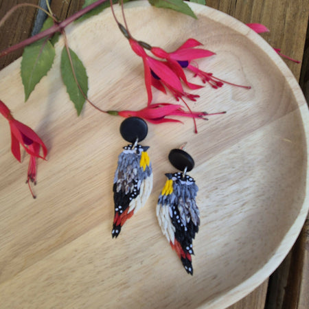 Spotted Pardalote Dangle Earrings (MADE TO ORDER)