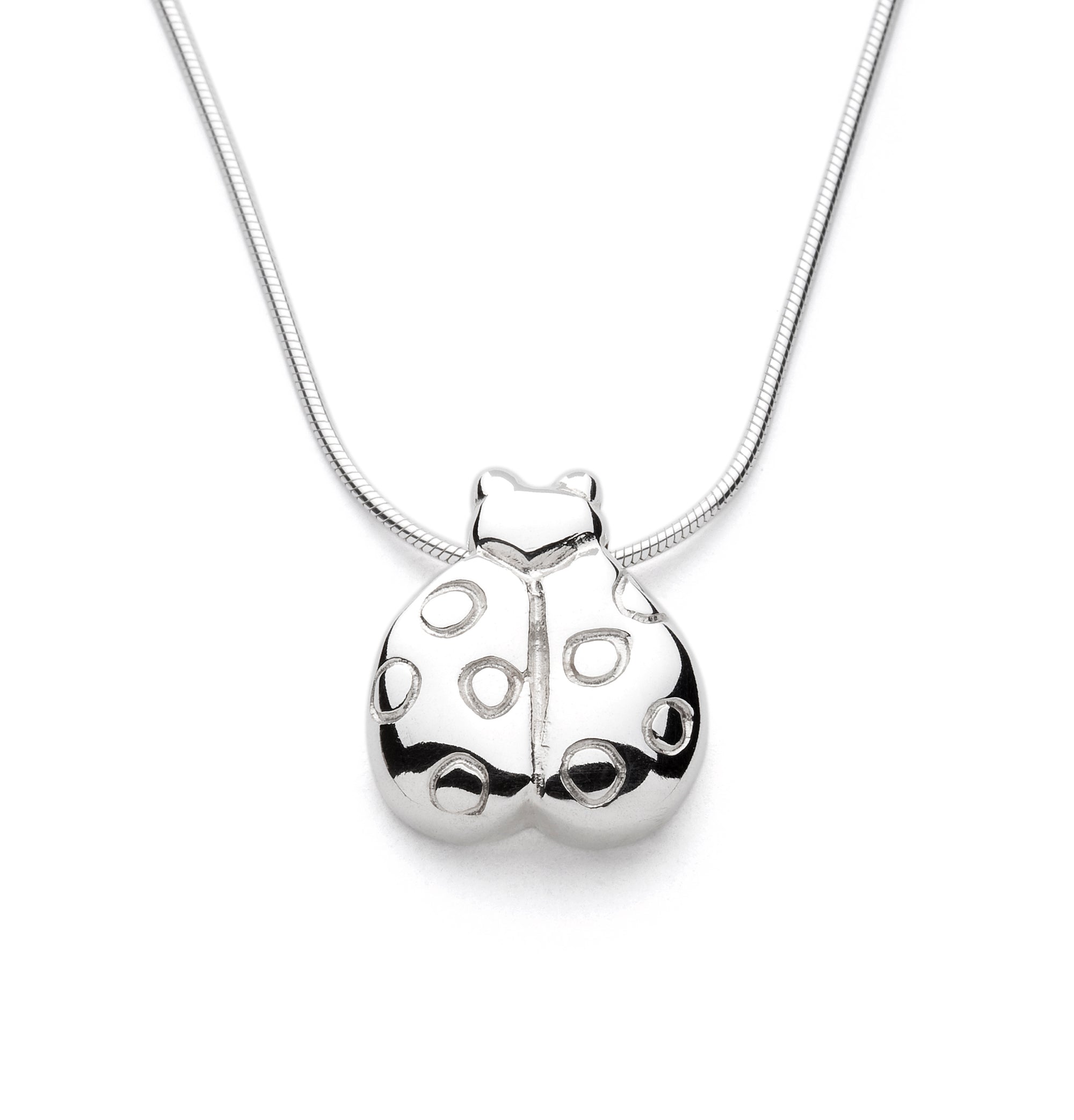 Limited Edition - Ladybird - Handmade Sterling Silver Pendant with Snake Chain