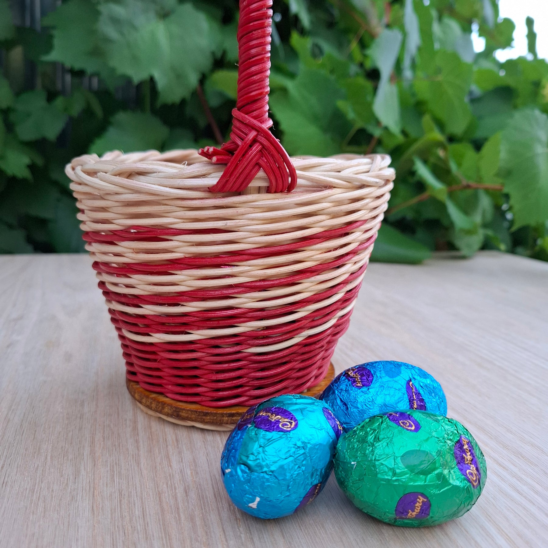Handwoven Wicker Basket for Child's Easter Eggs.