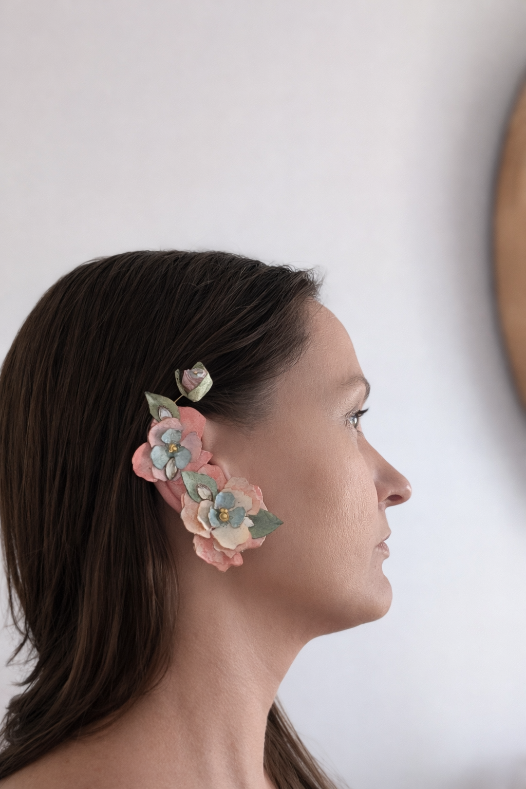 Made to Order Floral Ear Cuff – Bridal Statement Earrings Wearable Art
