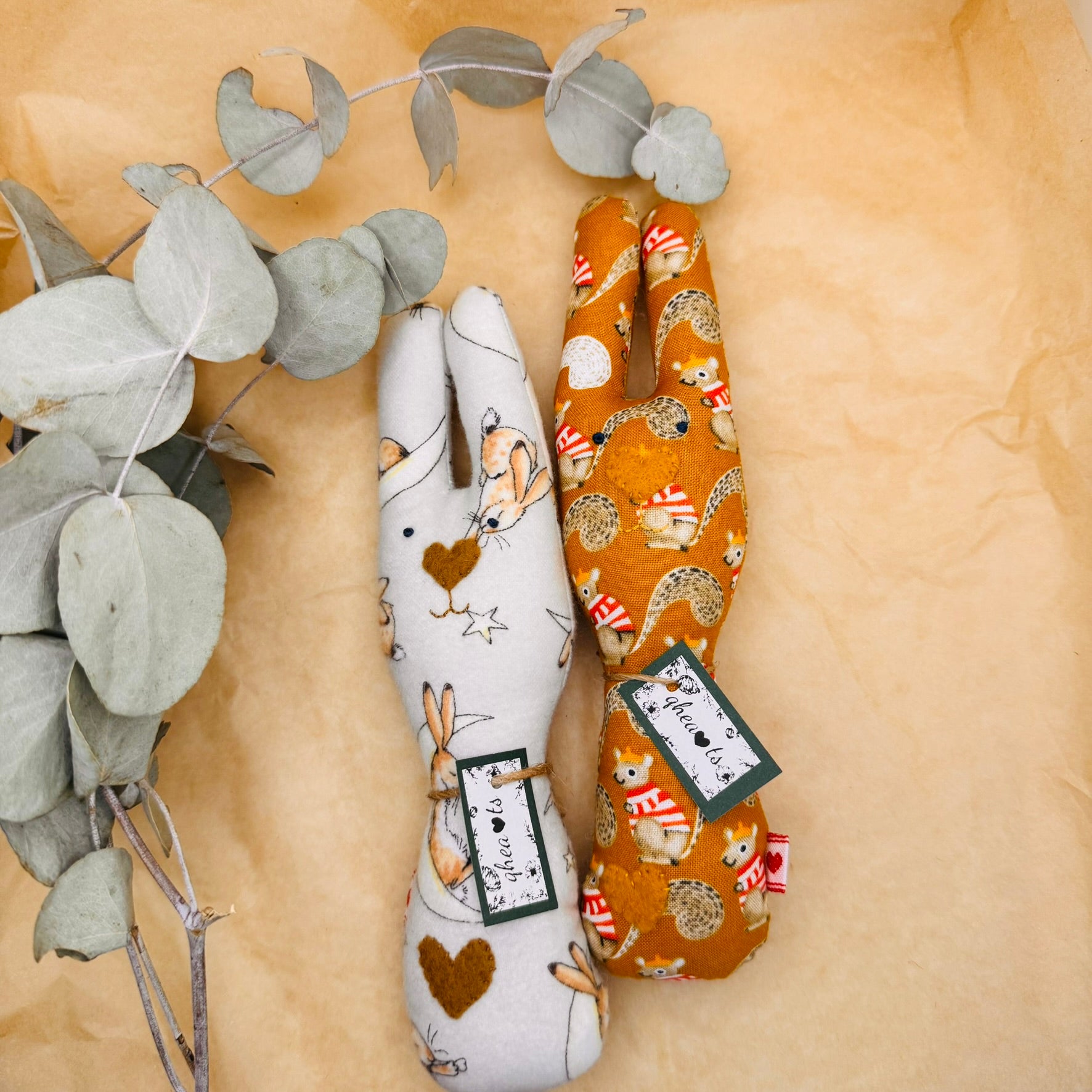 Handmade Bunny Rattle - Lots of options including Liberty