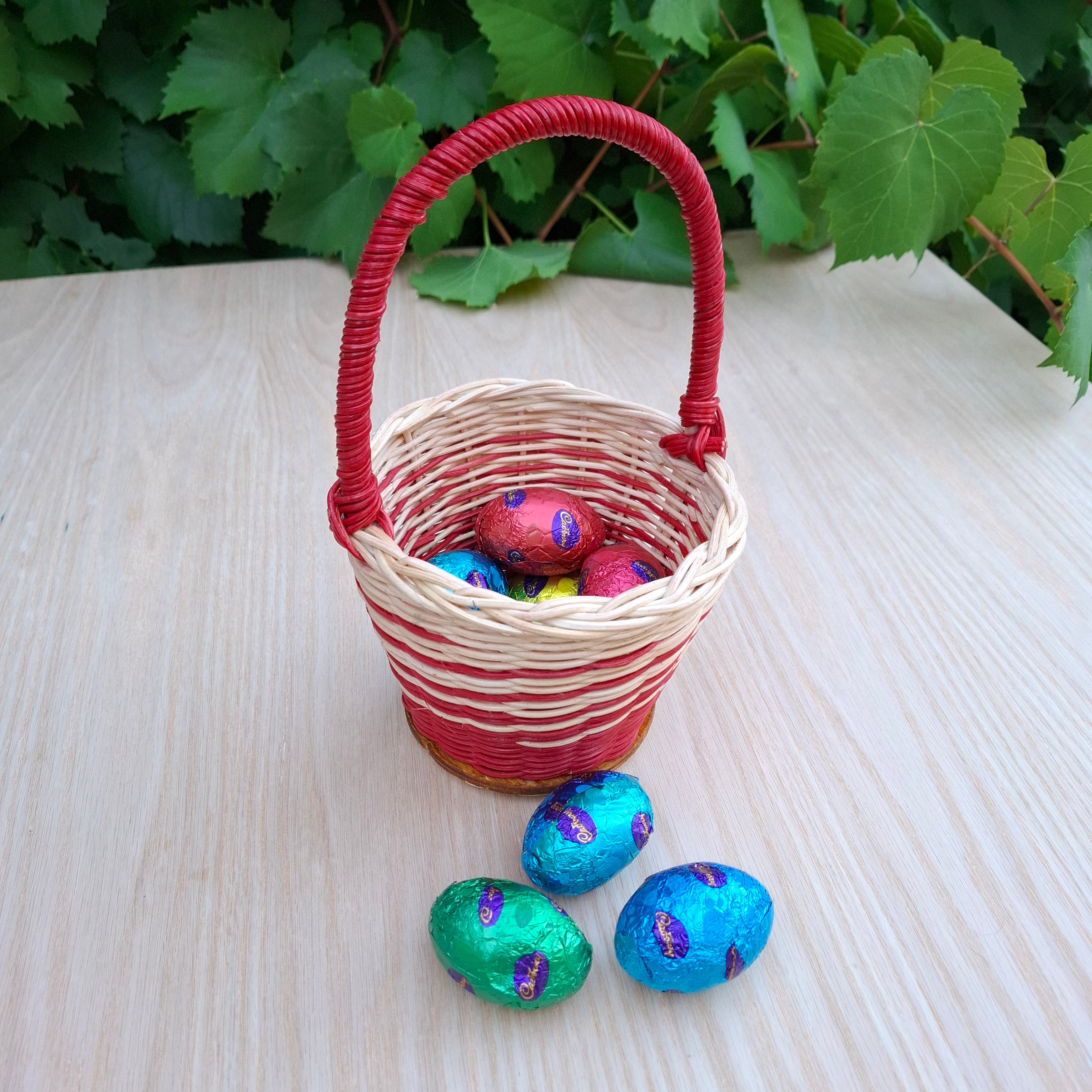 Handwoven Wicker Basket for Child's Easter Eggs.