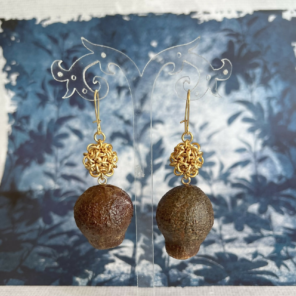 Gumnuts earrings Marri gold