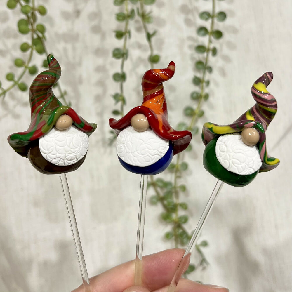 Gnome House Plant Companion Trio (on sticks) - Knut, Jorry & Flombay