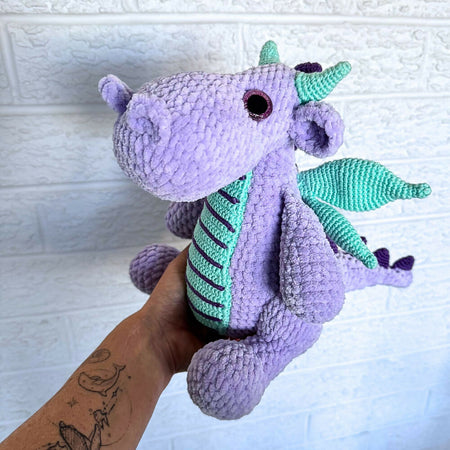 Dragon | Crochet Plush Soft Toy | Large | Purple