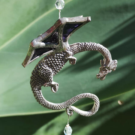 Leadlight Dragon Crystal Suncatcher