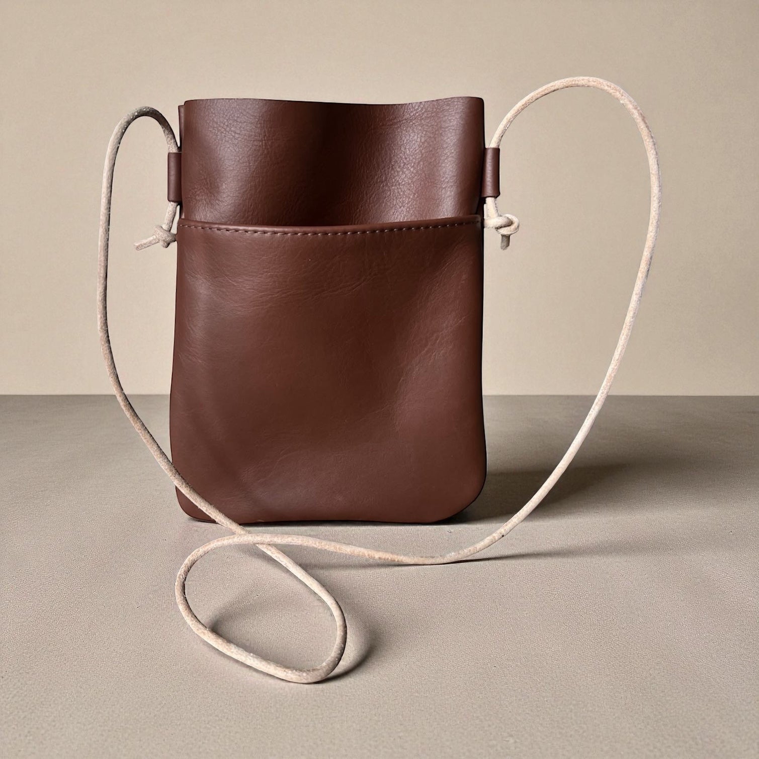 Genuine Brown Leather Phone Sling