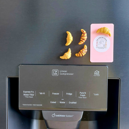 Decorative Fridge Magnets | Polymer Clay Miniature Croissants | Food Inspired