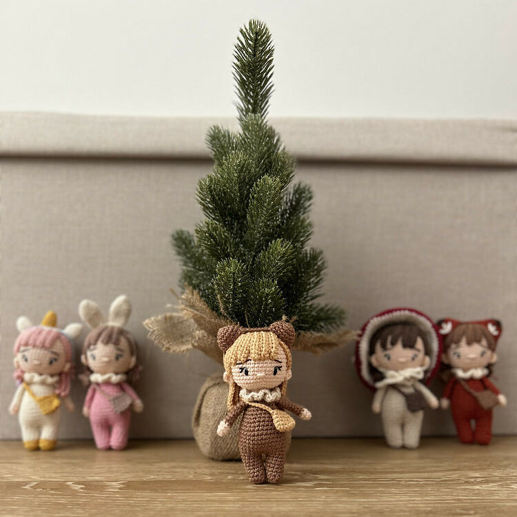 Made to Order | Forest Friend | Bear | Mini | Crochet Baby Doll | 14cm