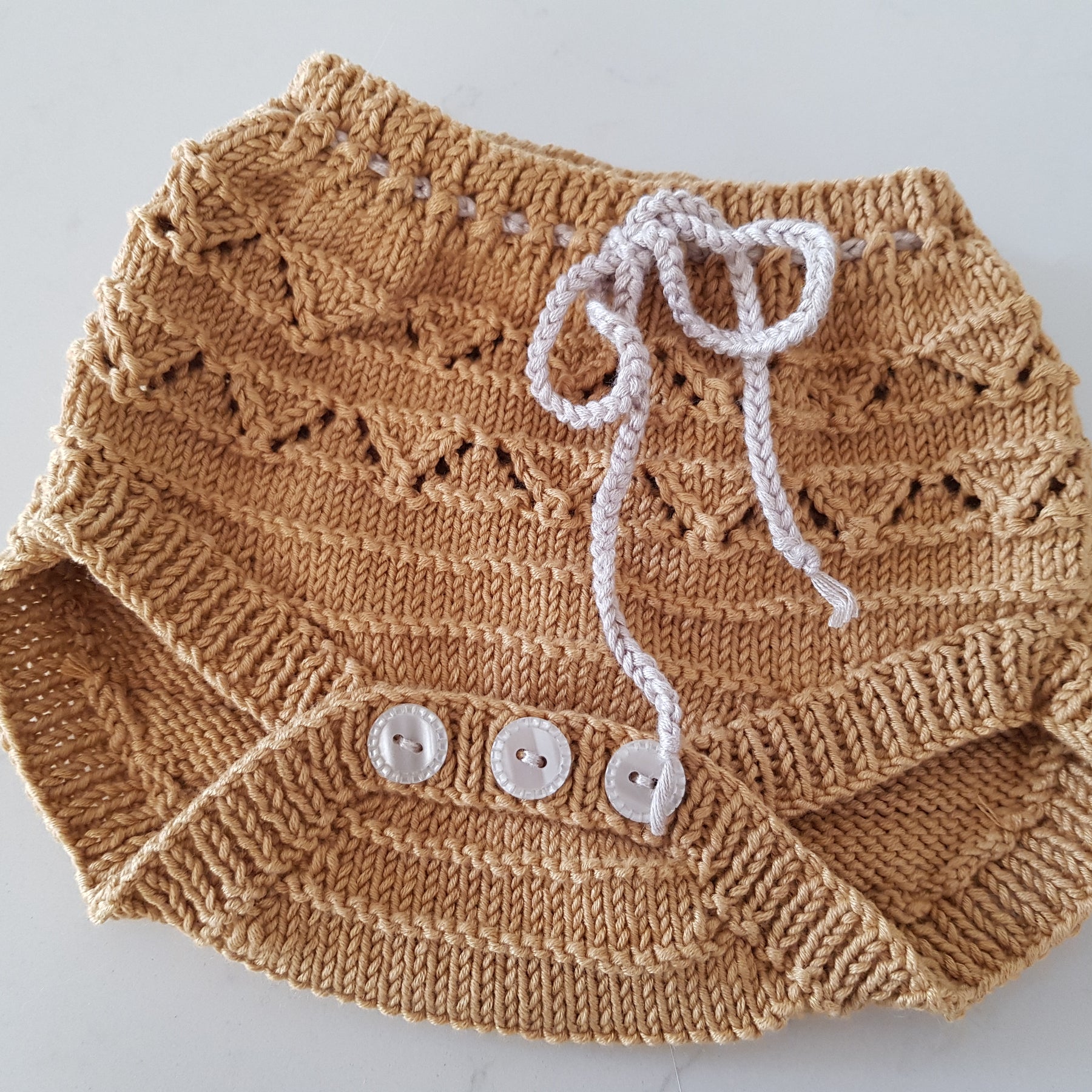 Handknitted Baby-Toddler Bloomers Sz 1-2 Yrs Mustard