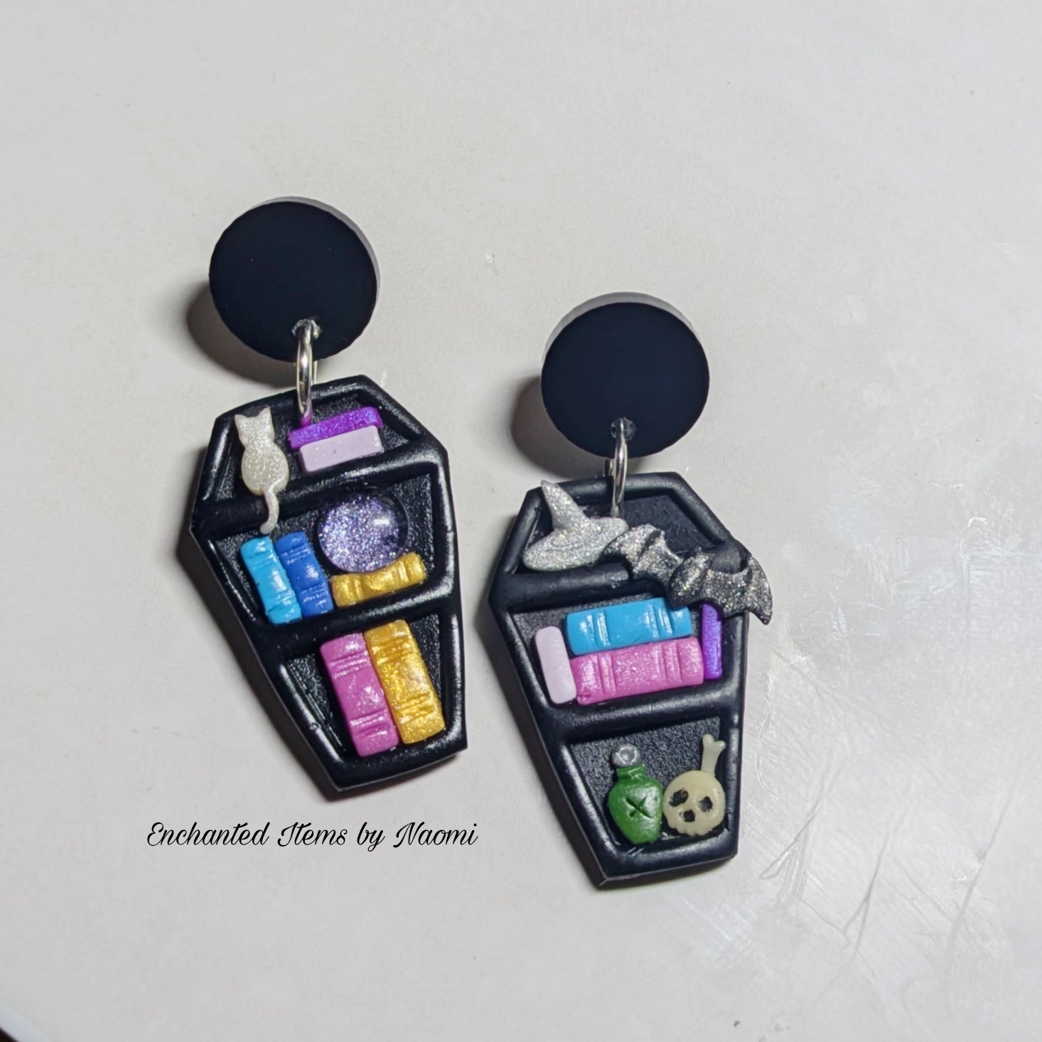 Coffin Bookshelf Earrings