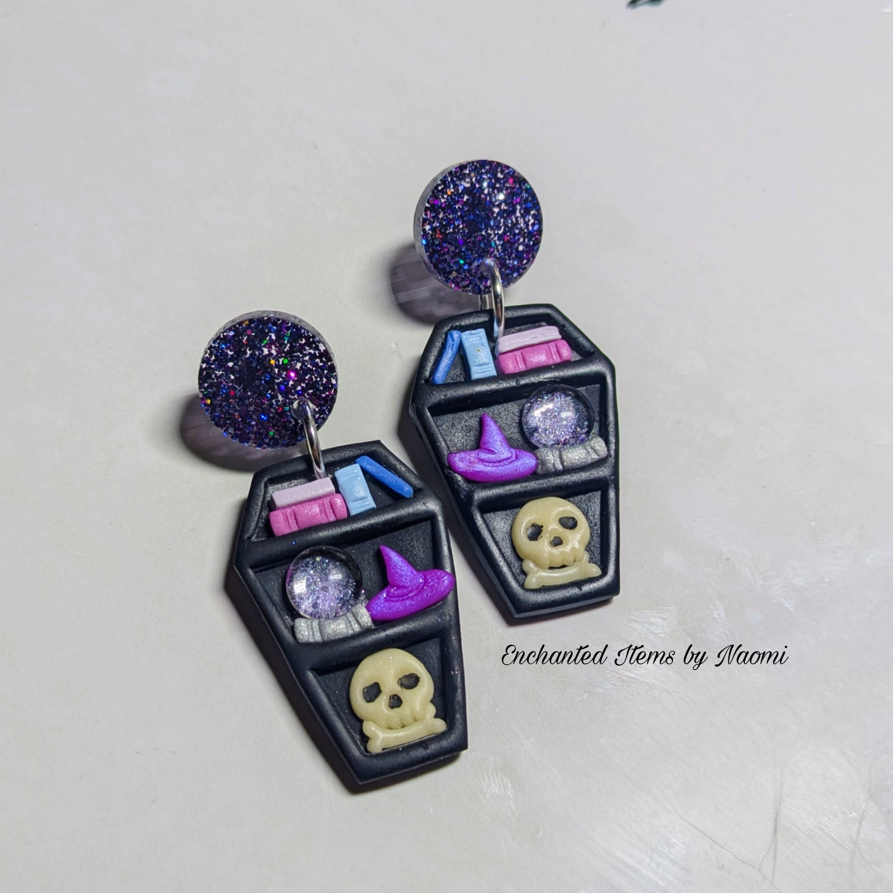Coffin Bookshelf Earrings