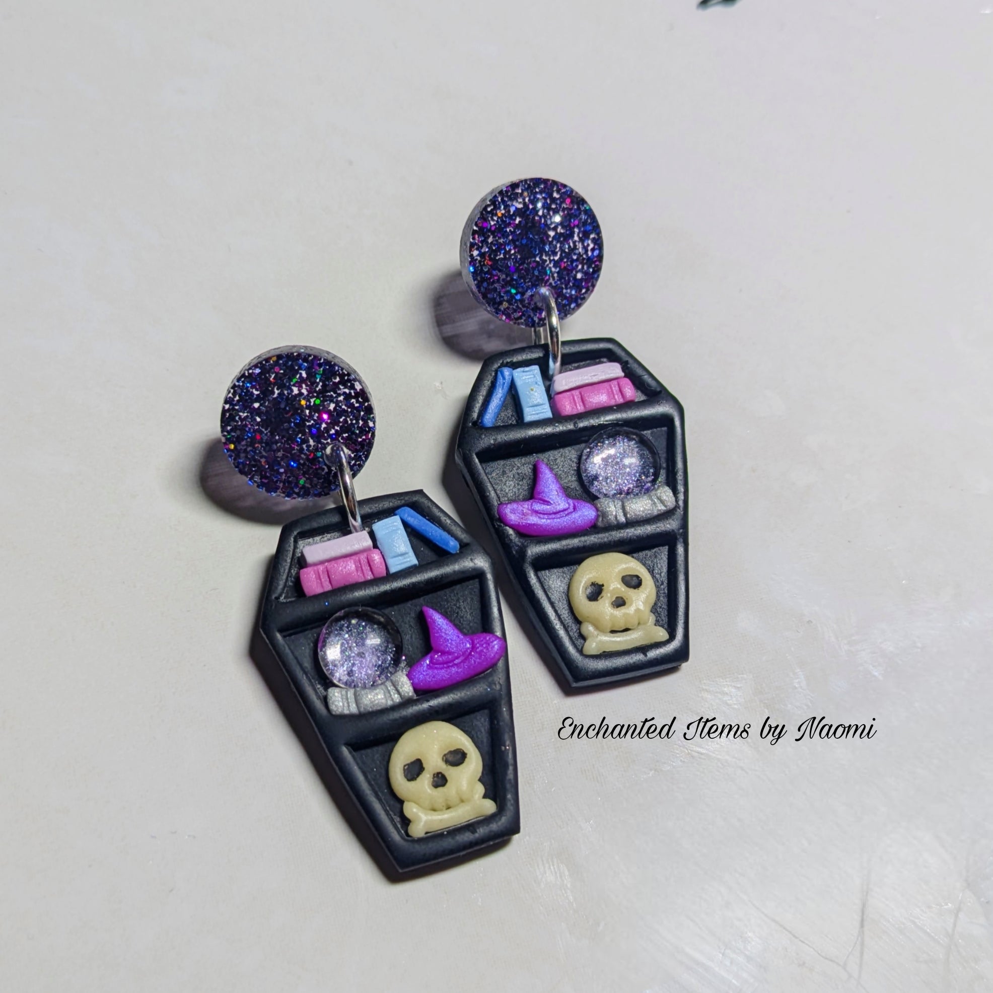 Coffin Bookshelf Earrings