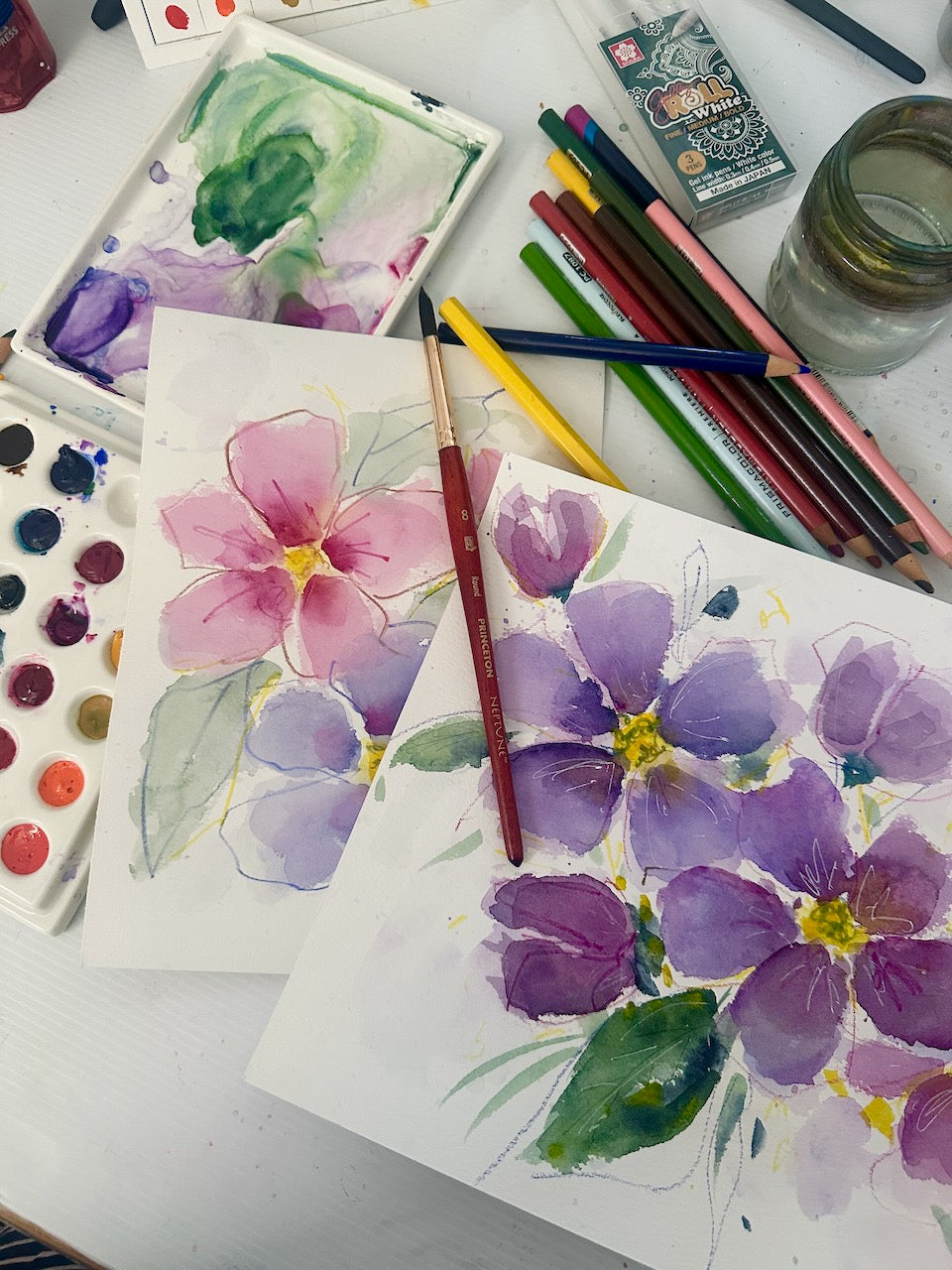 Watercolour Painting Tutorial ~ Loose Florals