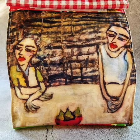 Oil-cloth Lunchbag, INTERIOR: Three Pears and We're Done, various