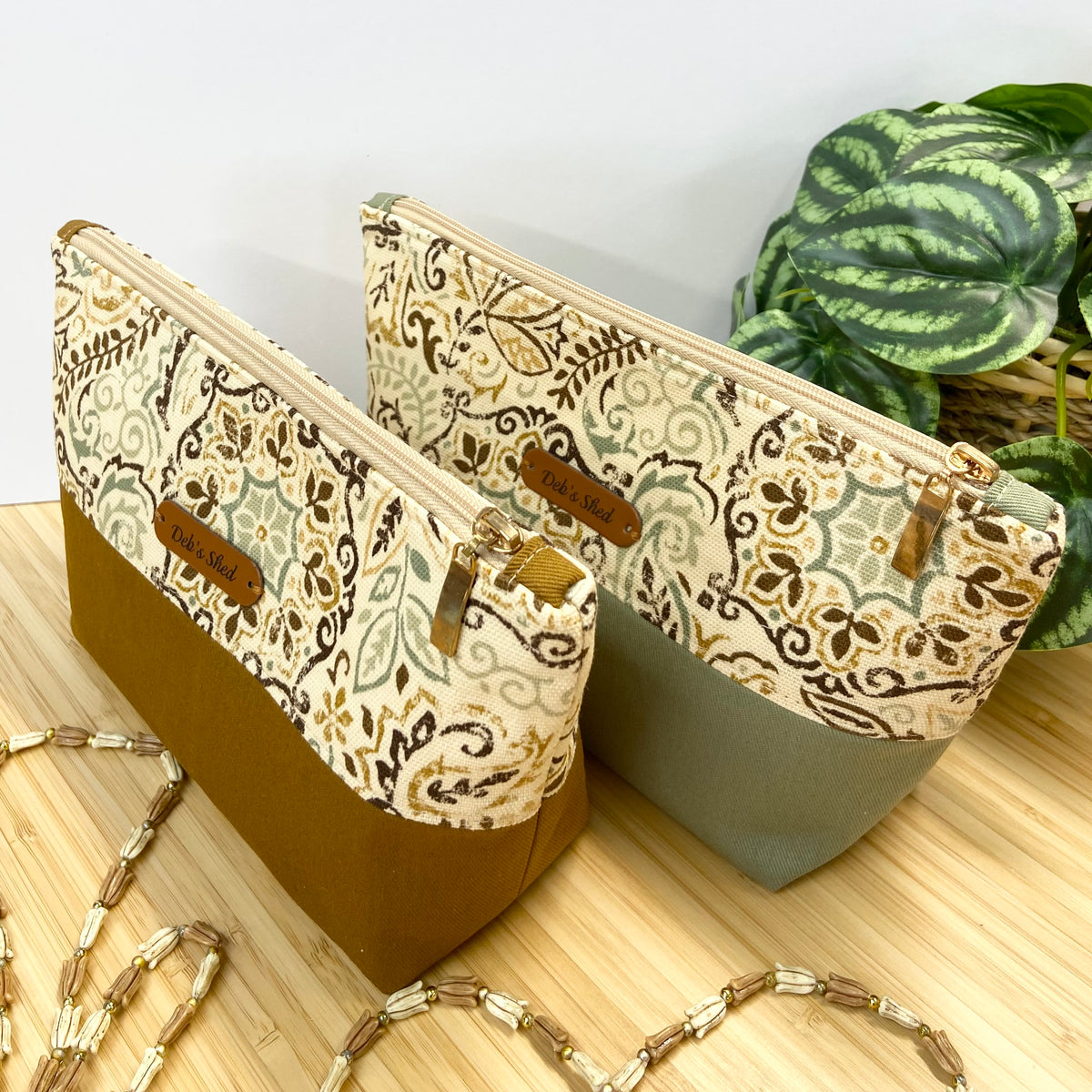 Two-Tone Zipper Pouch - Boho
