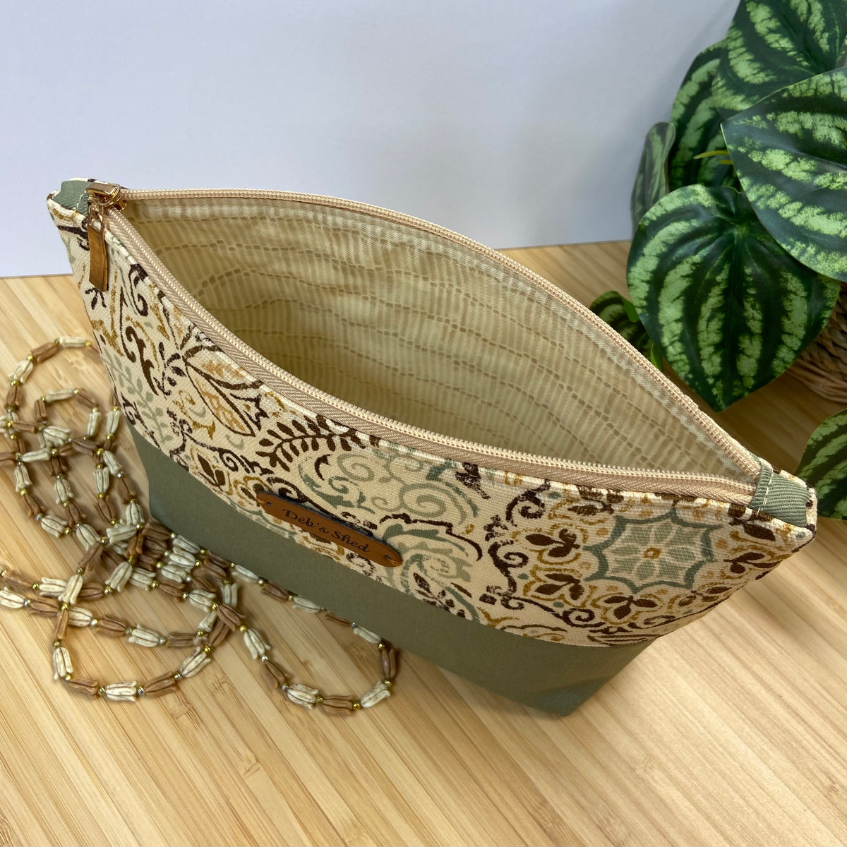 Two-Tone Zipper Pouch - Boho