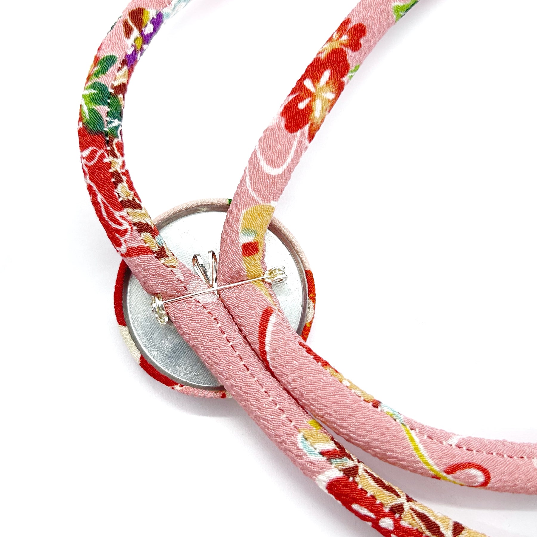 Kimono Cord Necklace - Pink Ume Blossom