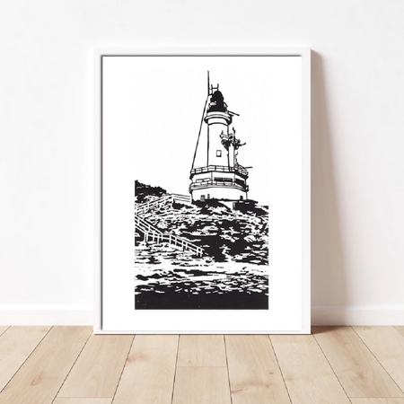 Point Lonsdale Lighthouse - Linocut