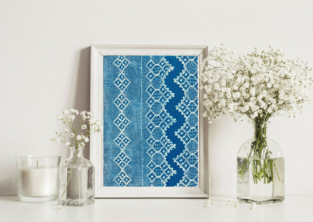 LACEY – diamond lace cyanotype print