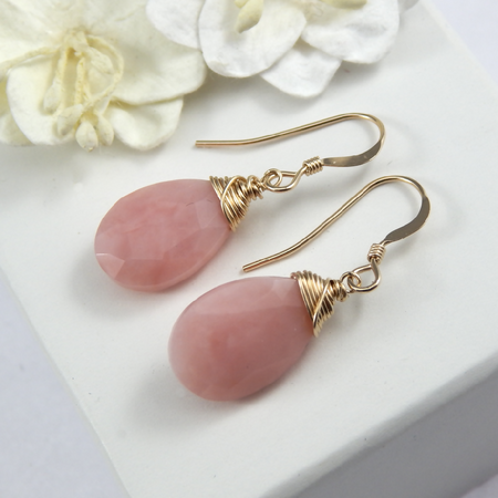 Opal Earrings,Pink Opal Earrings,October Birthstone Earrings
