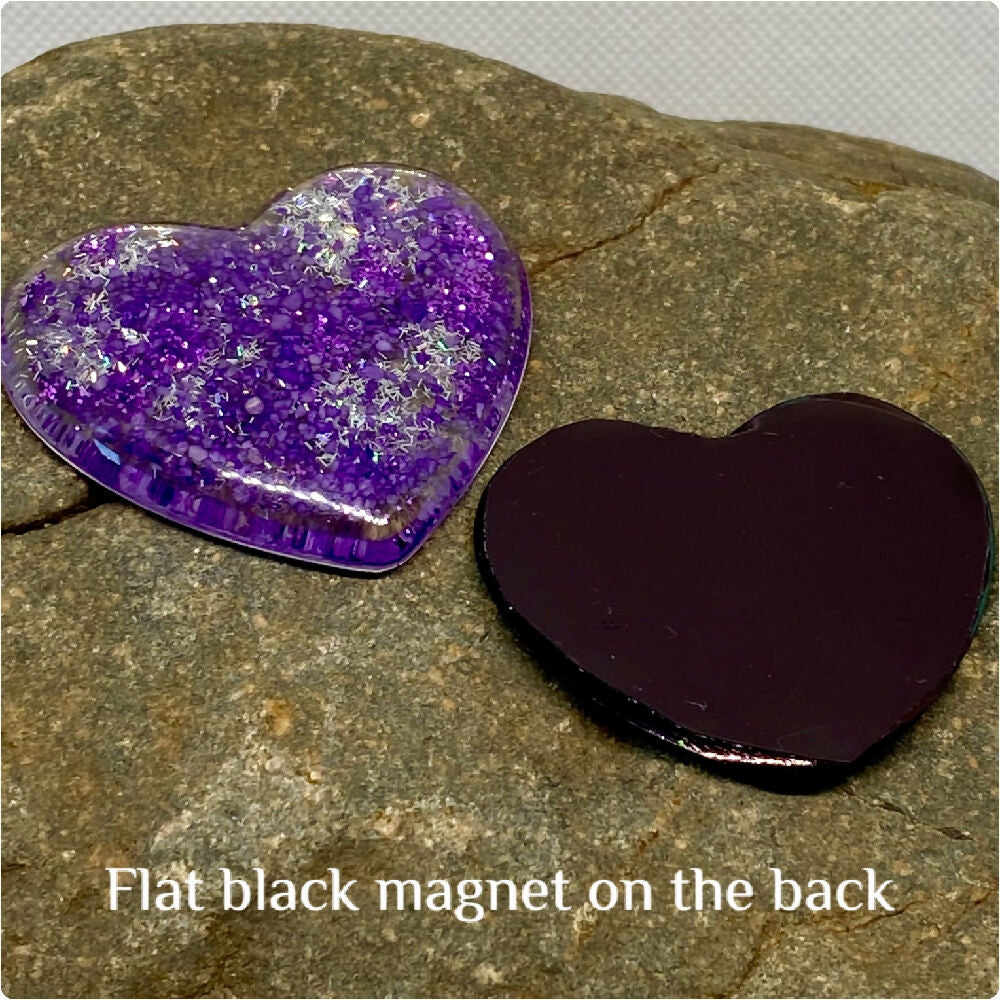 Set of four purple magnets