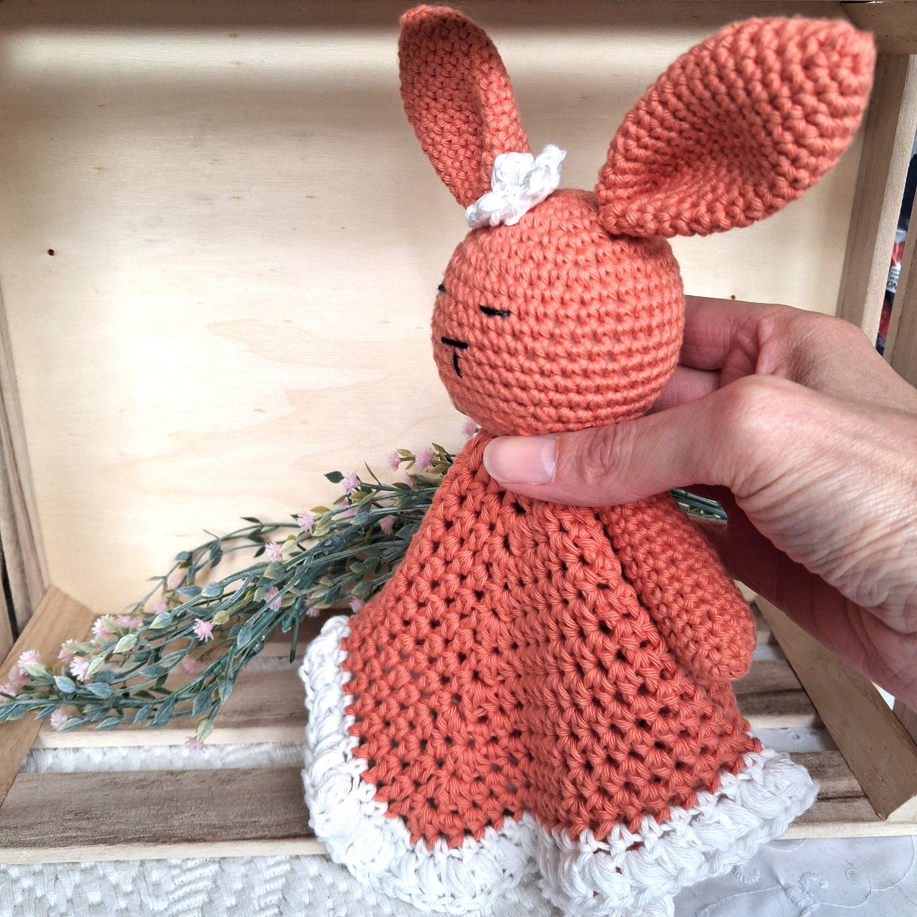 Handmade Crochet Lovey Blanket/Comforter - 100% Cotton (multiple colours)