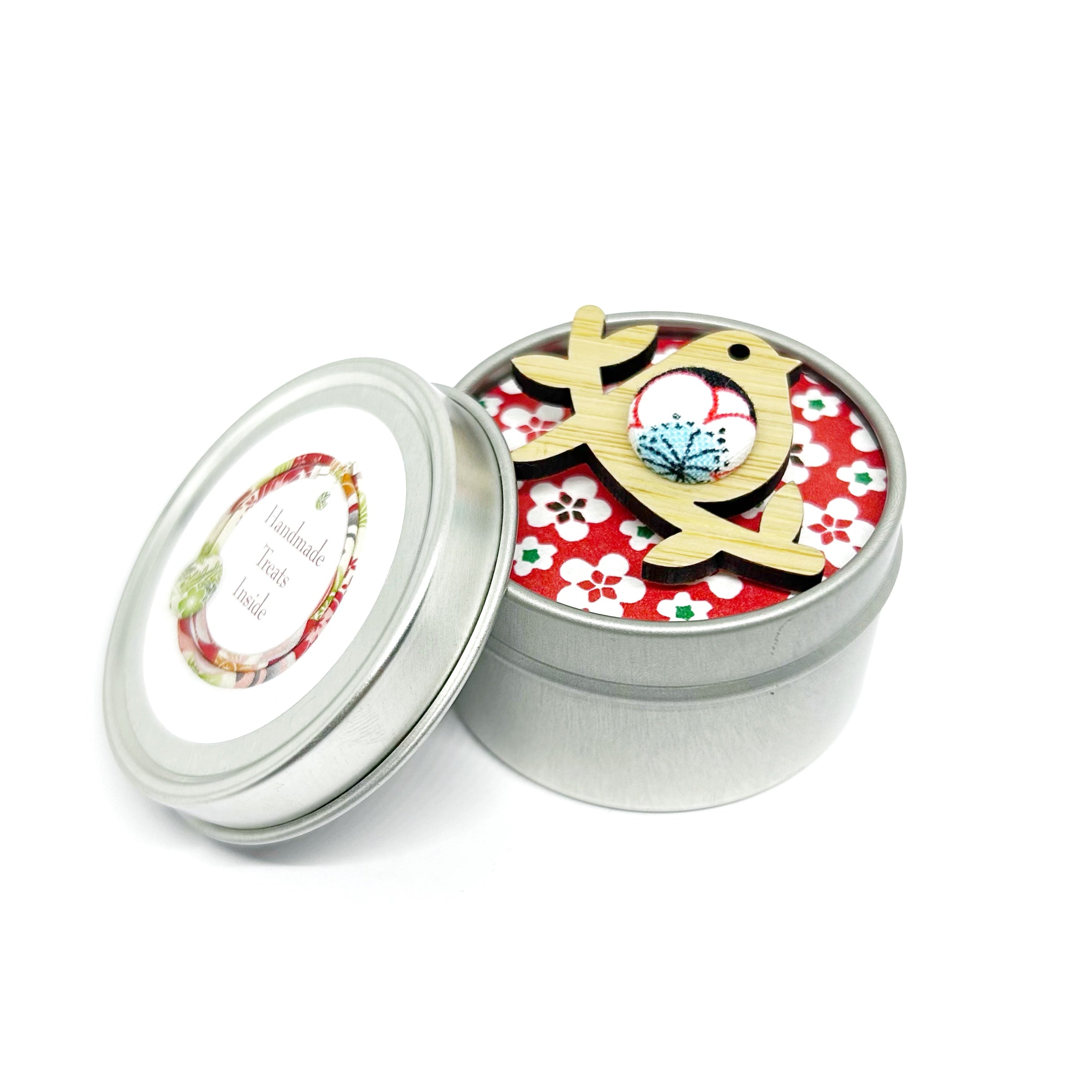 Birdie Brooch Red and Aqua