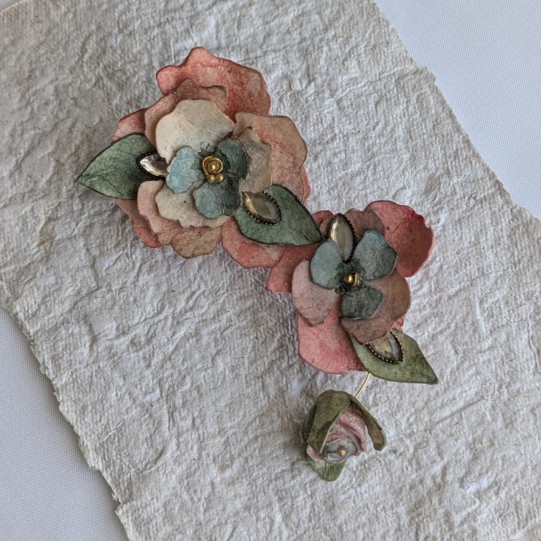 Made to Order Floral Ear Cuff – Bridal Statement Earrings Wearable Art