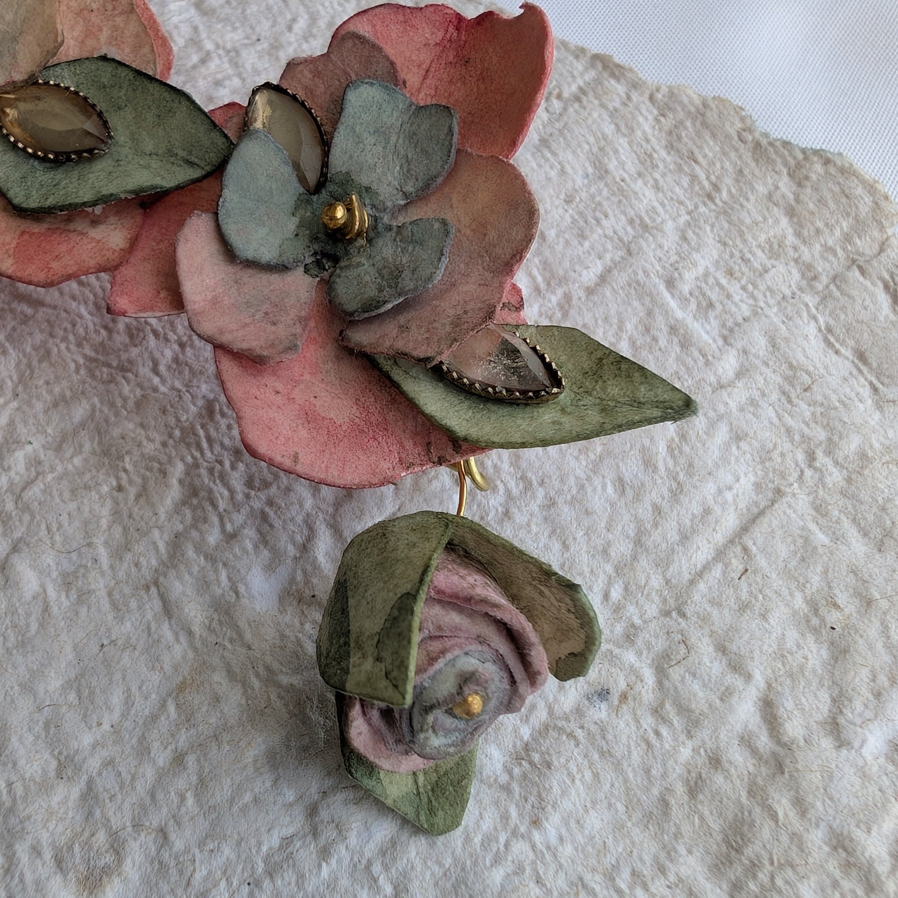 Made to Order Floral Ear Cuff – Bridal Statement Earrings Wearable Art