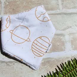 Bandana Bibs, 3 designs, Cotton & Terry towelling, Velcro Closure, E017