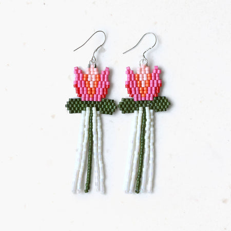 Tulip Dangle Beaded Earrings