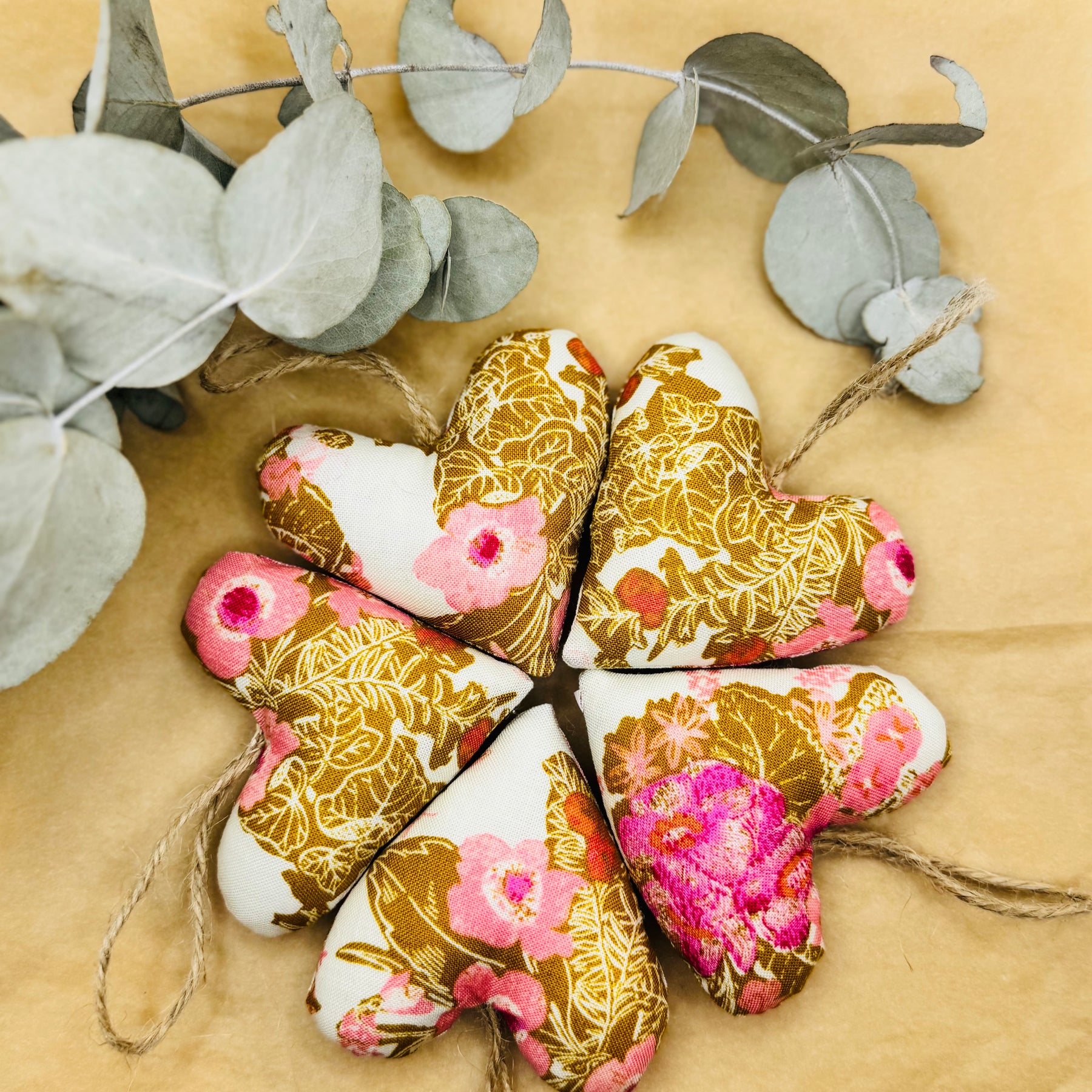 Handmade Pink/Caramel Hearts