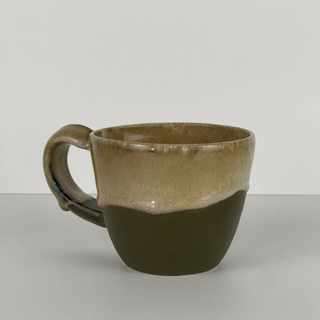 Small Ceramic Mug | Caramel Latte and Avocado | Wheel Thrown Pottery | Australian Handmade