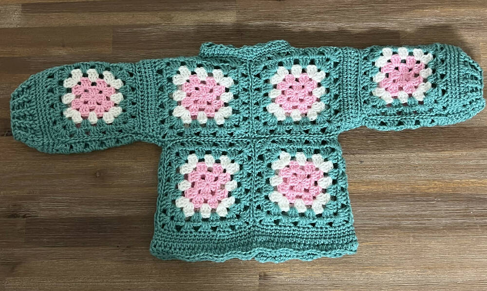 Crochet Granny Square Baby’s Cardigan