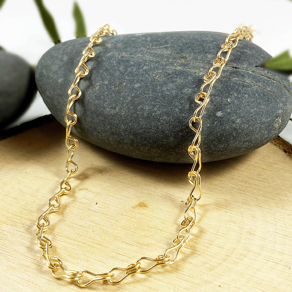14K Gold Filled Necklace Teardrop Chain Handcrafted