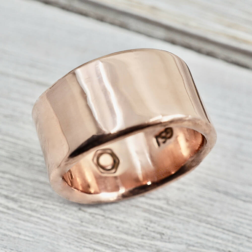 Wide copper ring | Chunky copper ring | Heavy copper ring | Handmade copper jewellery | Copper anniversary gift