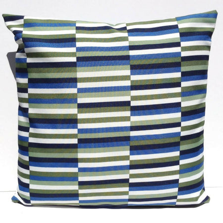 Outdoor weatherproof cushion cover-coastal living-blue, green and white