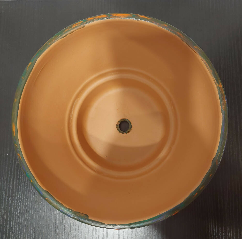 Tri Colour Acrylic Poured Florentine Terracotta Pot (Large)