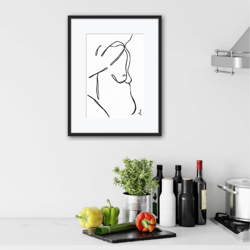 ‘Relaxed Shoulders’ Original A4 line drawing artwork