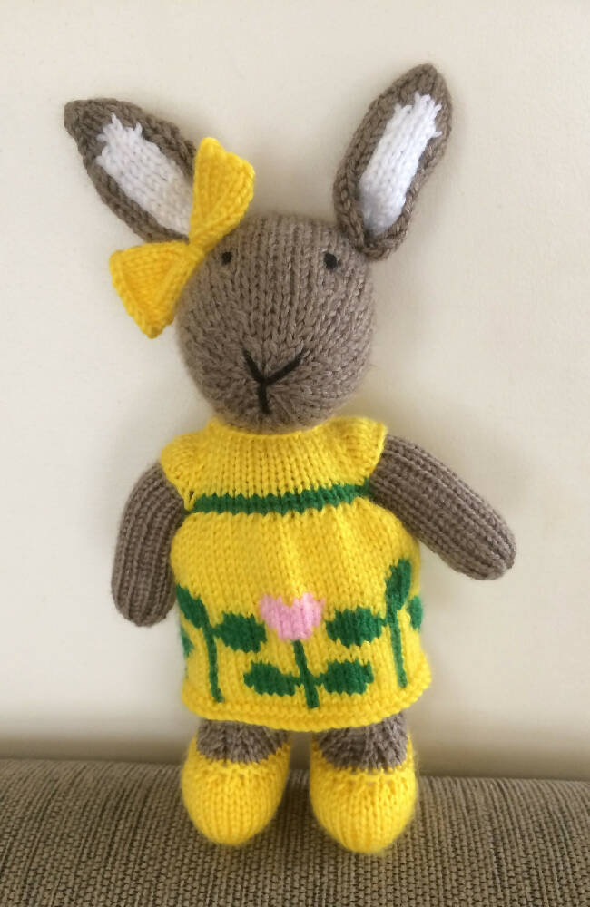 Sophia Bunny Hand knitted Easter Toy Softie