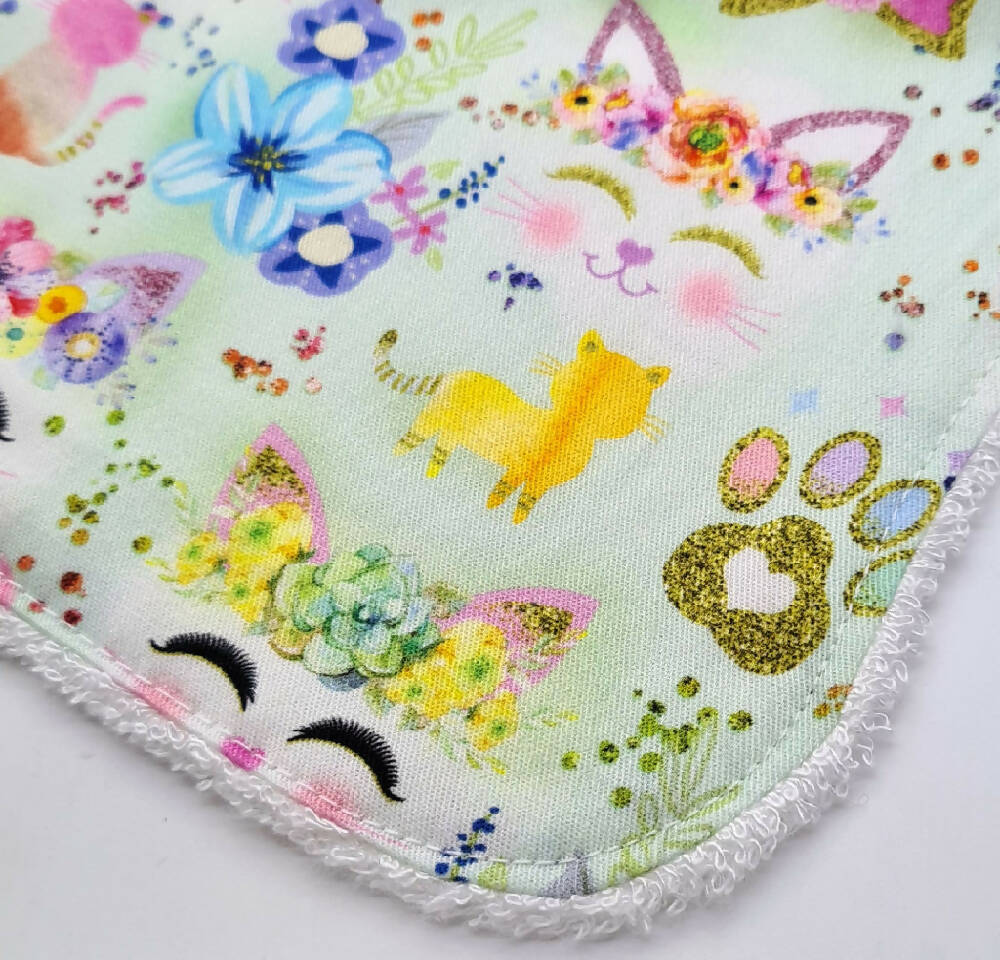 Baby Dribble Bib Gift Kitten Fabric
