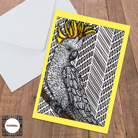 Sulphur-Crested Cockatoo Greeting Card + Envelope