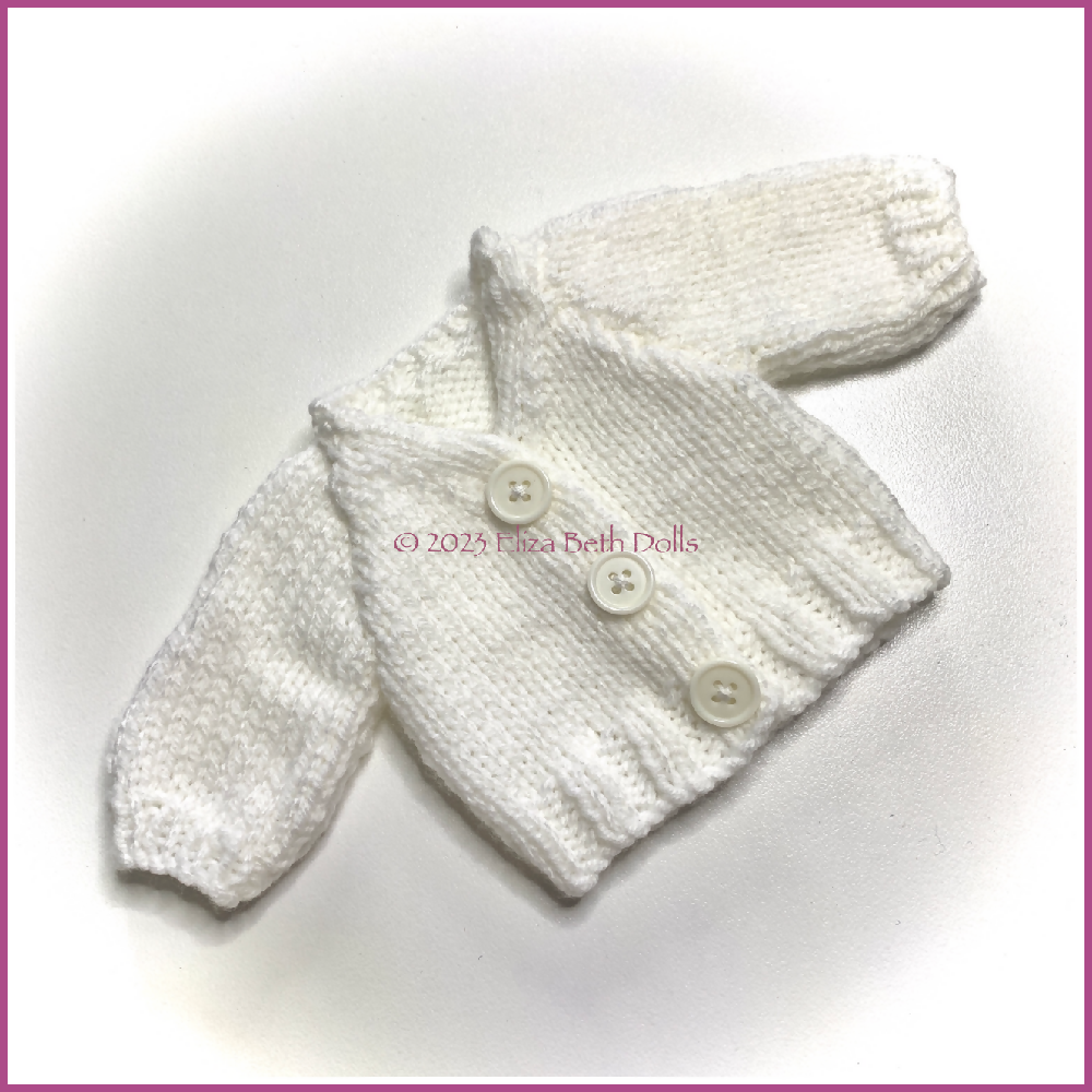 32cm doll Cardigan PDF digital pattern, Eliza Beth Dolls, ElizaBethDolls, Australia, 1