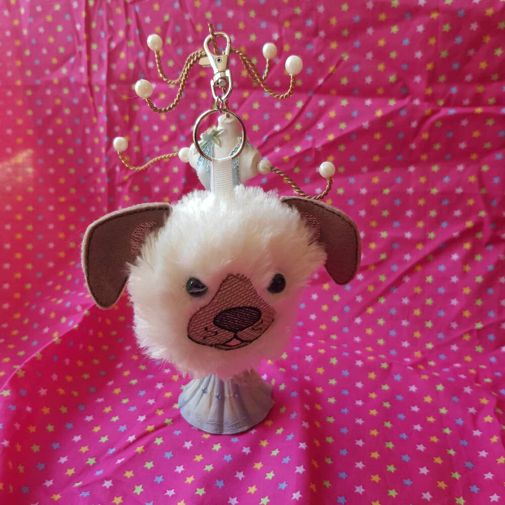 Puppy Fluffy Puff Keyring