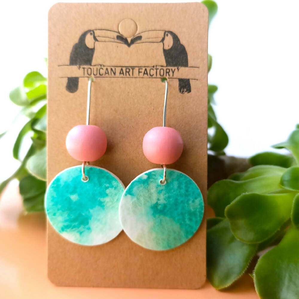 earrings-turquoise-pink-abstract-watercolour-sterling-silver-dangles