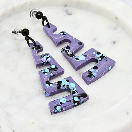 Purple zigzag earrings
