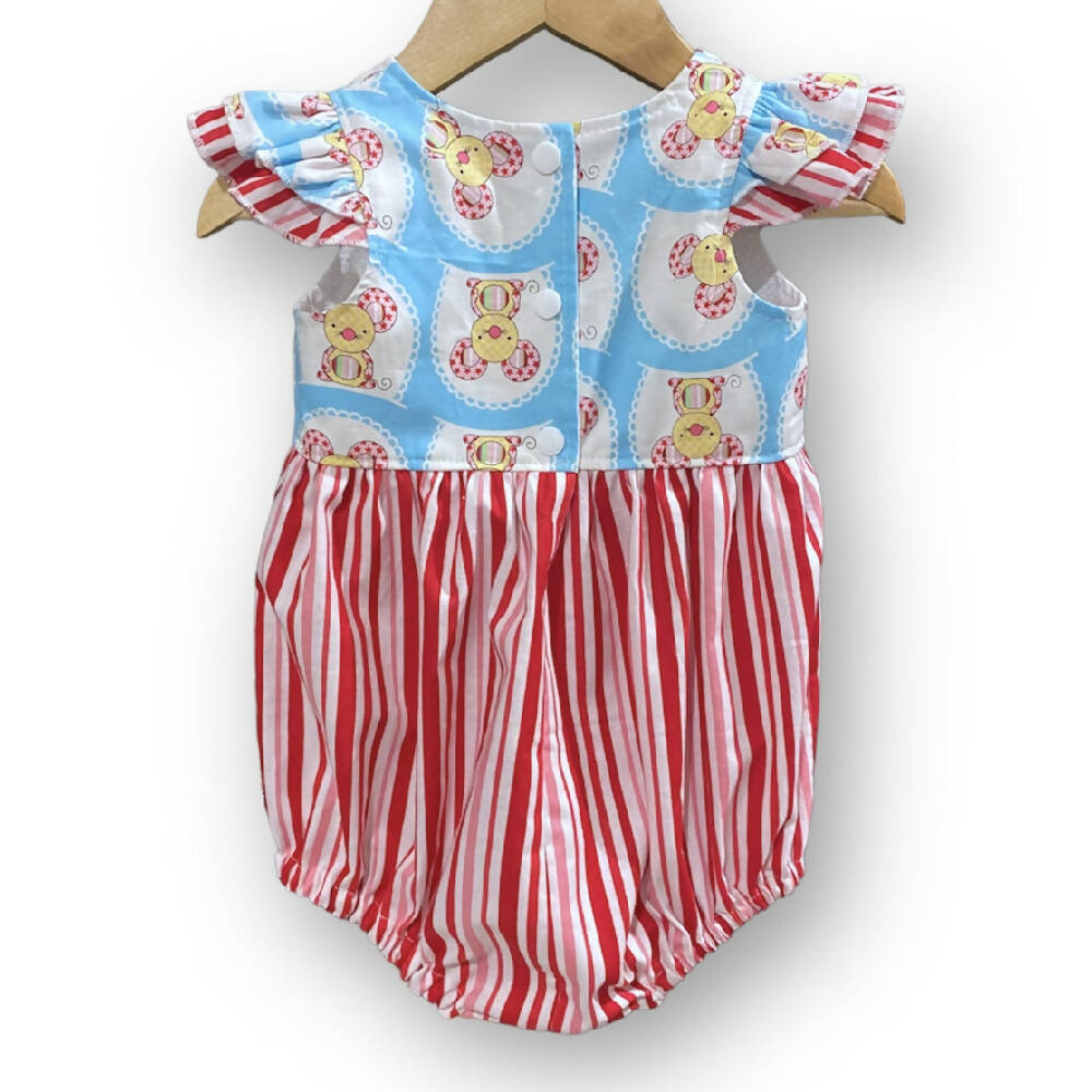 SIZE 0 - Mouse/Stripe Ruffle Baby Tea Party Romper