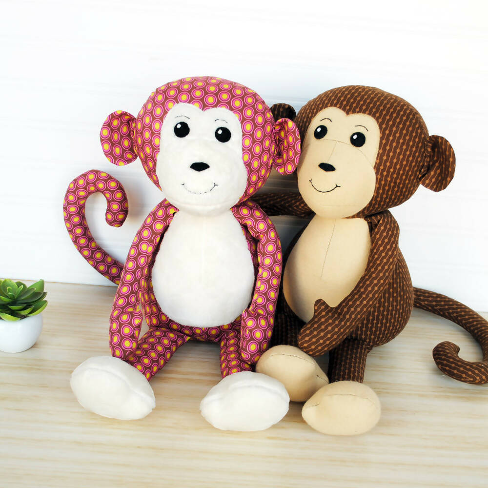Monkey Stuffed Animal PDF Sewing Pattern